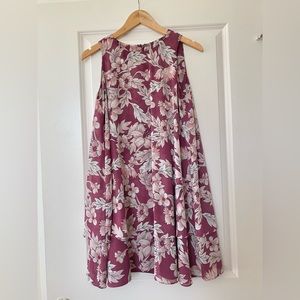 Loft Purple Floral Sleeveless Dress - size S